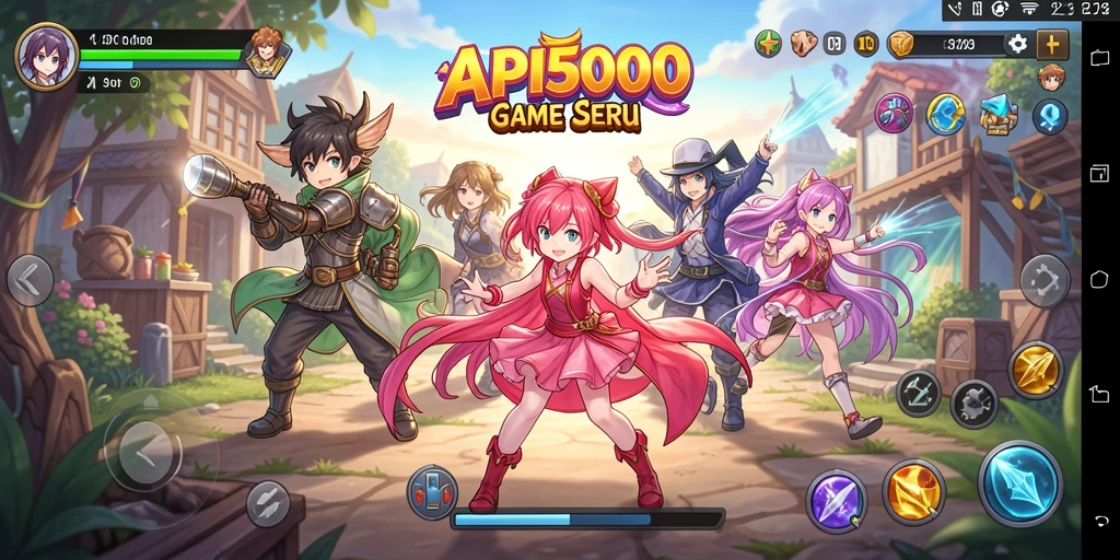 Screenshot gameplay API5000 menampilkan pertarungan karakter Anime yang epik.