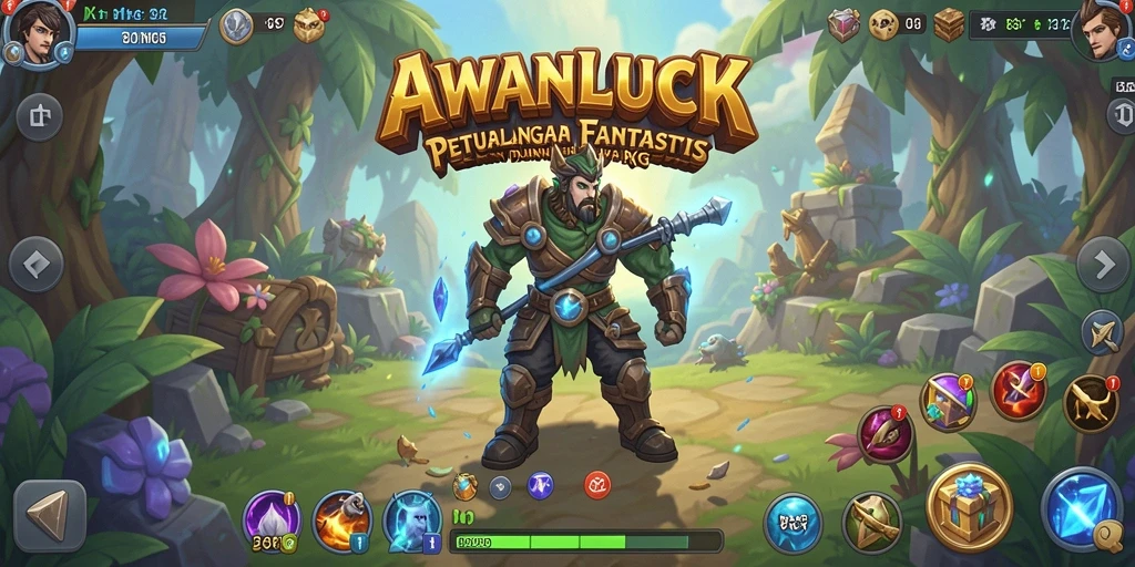 Tangkapan layar menunjukkan aksi seru dalam permainan RPG AWANLUCK.