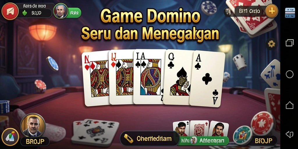 Tampilan gameplay seru BROJP saat bermain Domino.