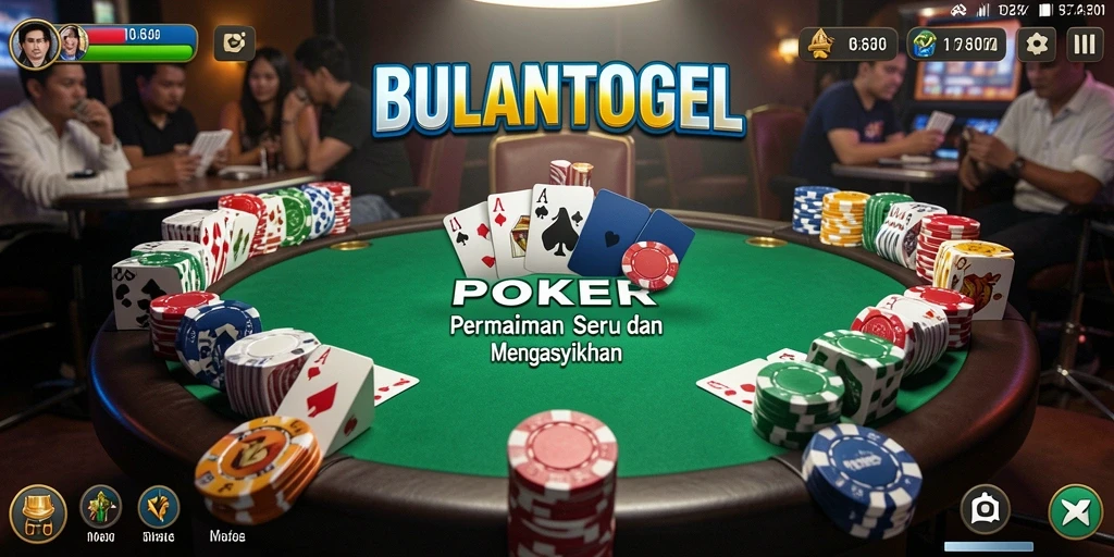Screenshot gameplay BULANTOGEL menunjukkan keseruan permainan Poker.
