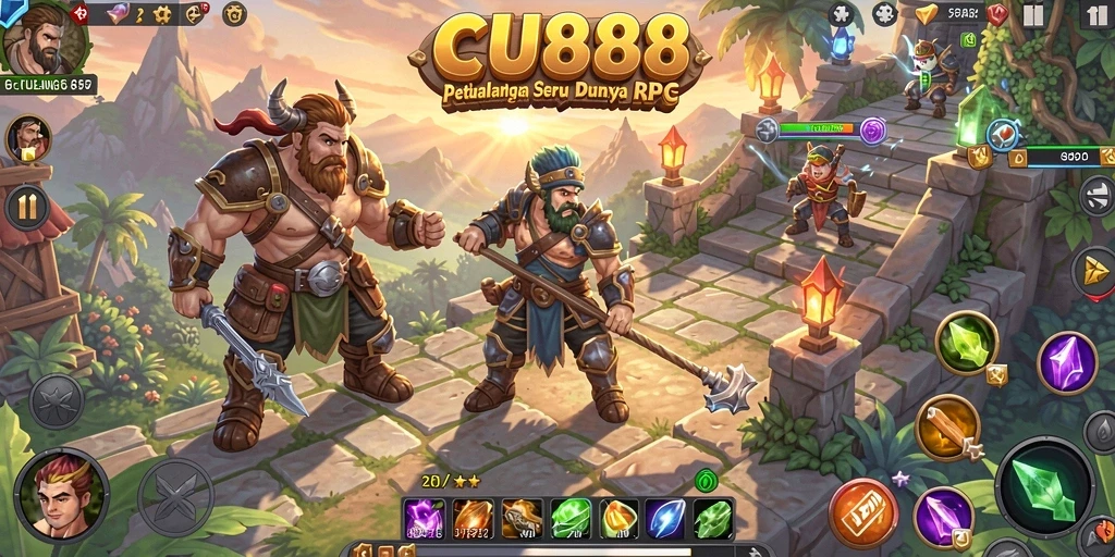 Tangkapan layar menunjukkan gameplay epik dari CU888 dengan pertarungan yang seru.