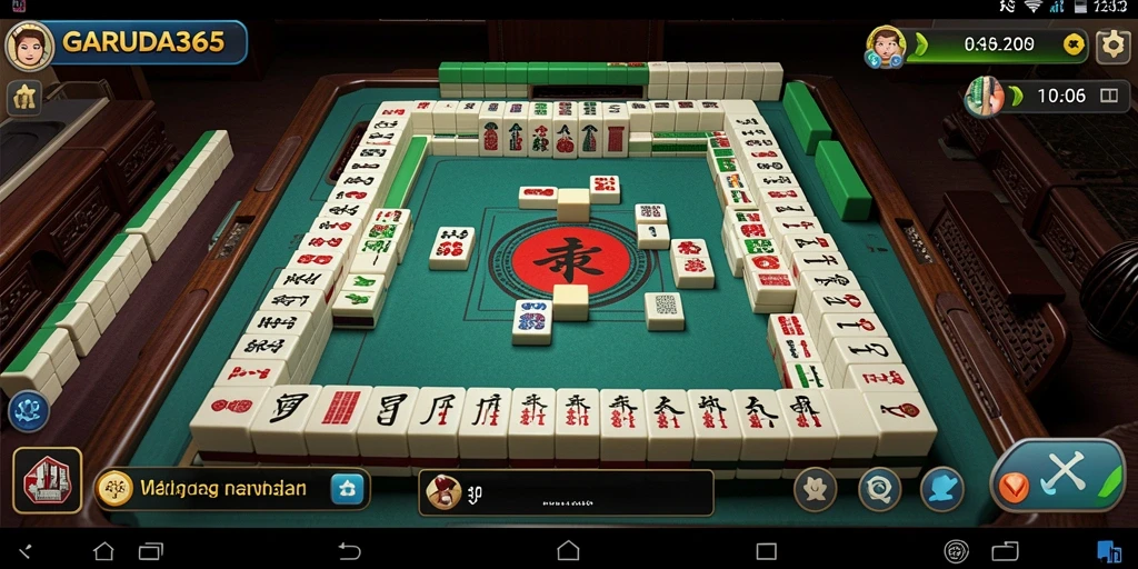 Tampilan menarik dari gameplay Mahjong di GARUDA365.