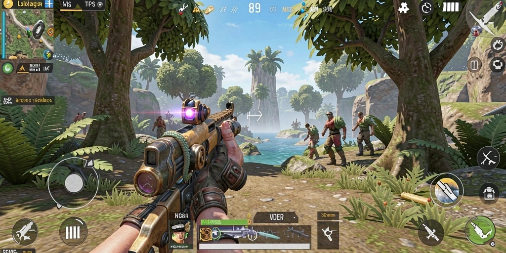 Tampilan gameplay seru IDR89 dalam aksi TPS.