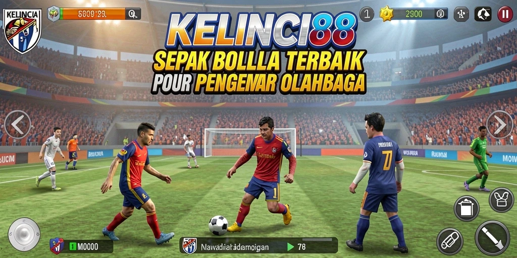 Tampilan gameplay KELINCI88 dengan aksi sepak bola yang mendebarkan.