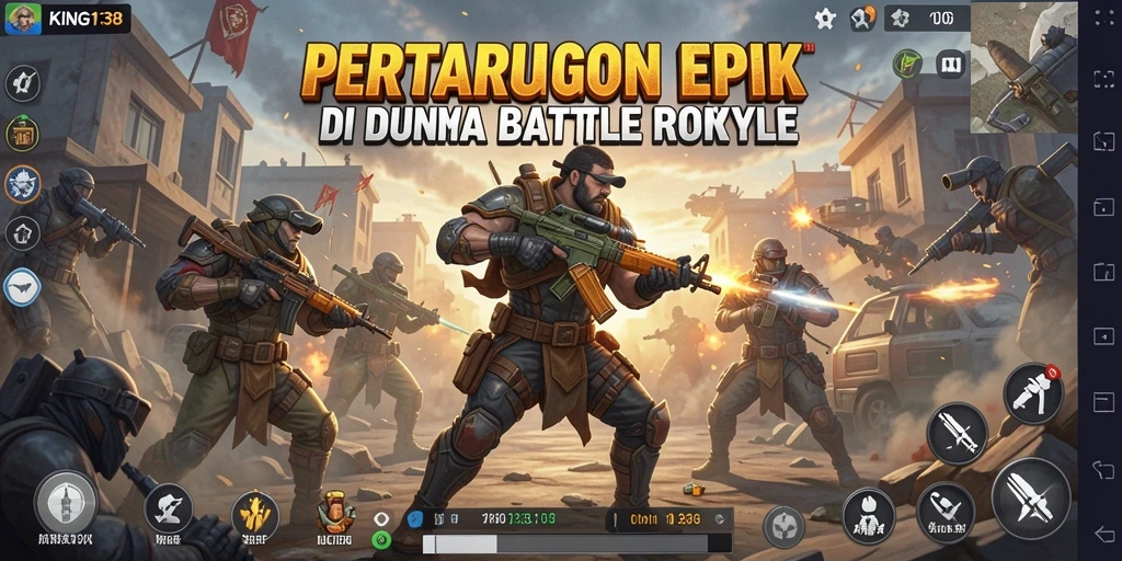 Tampilan seru gameplay KING138 dengan pertempuran intens.