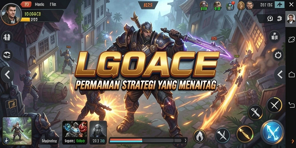 Tampilan utama screenshot LGOACE yang menunjukkan aksi strategi yang mendebarkan.