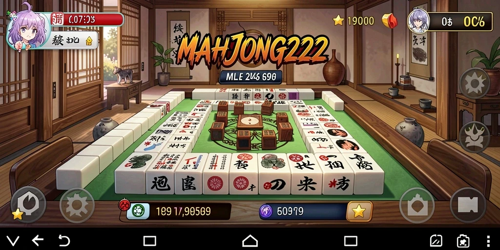 Tampilan gameplay menarik dari MAHJONG222 dengan karakter Anime.
