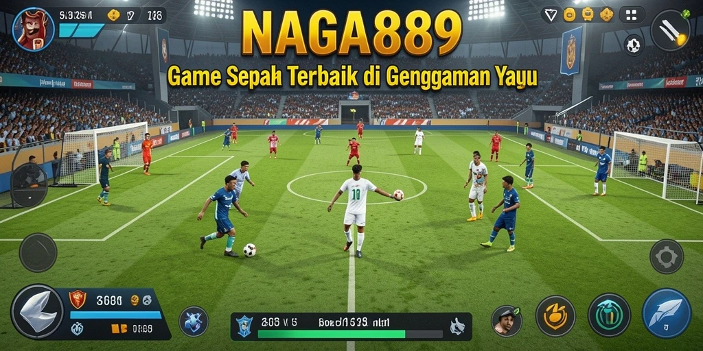 Tampilan gameplay NAGA889 menampilkan aksi sepak bola yang mendebarkan.