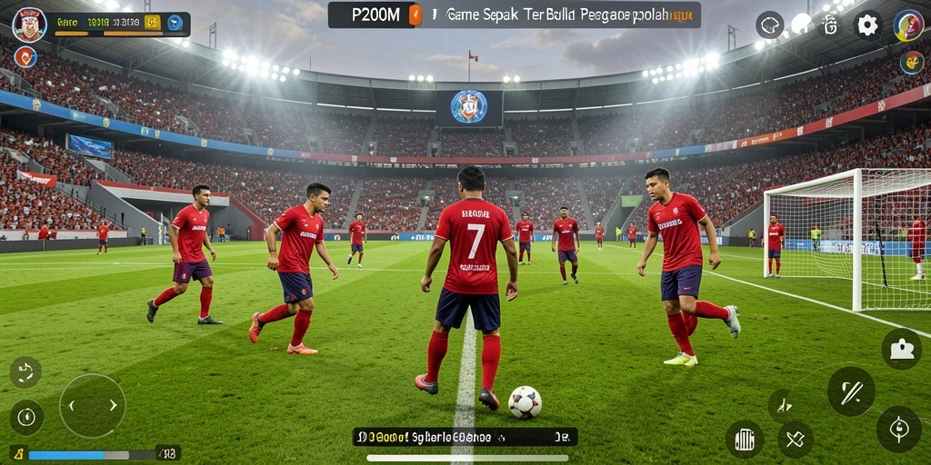 Tampilan utama P200M dengan aksi mendebarkan dalam pertandingan sepak bola.