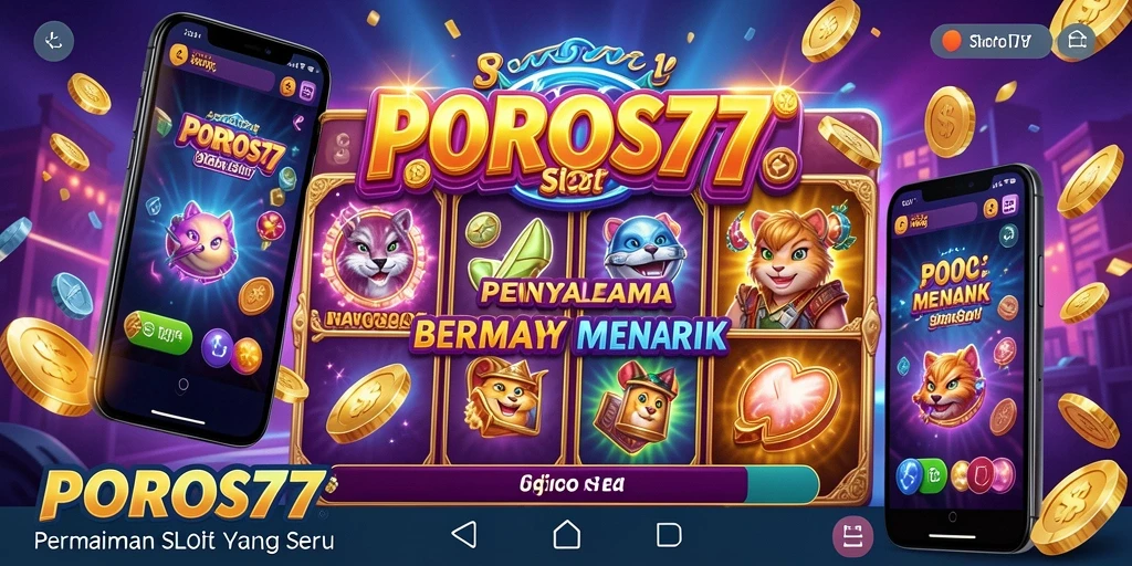 Tampilan gameplay POROS77 yang menarik dan penuh warna.