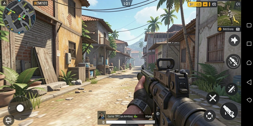 Screenshot gameplay <strong>REMI101</strong> yang menampilkan aksi seru di medan perang.
