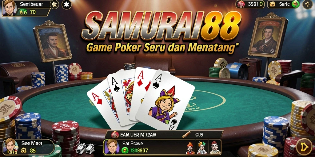 Tampilan menarik dari gameplay Poker yang mendebarkan.