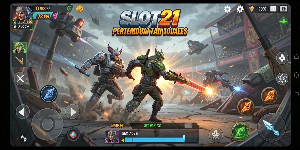 Tampilan gameplay SLOT21 yang seru dan mendebarkan dalam pertempuran Battle Royale.