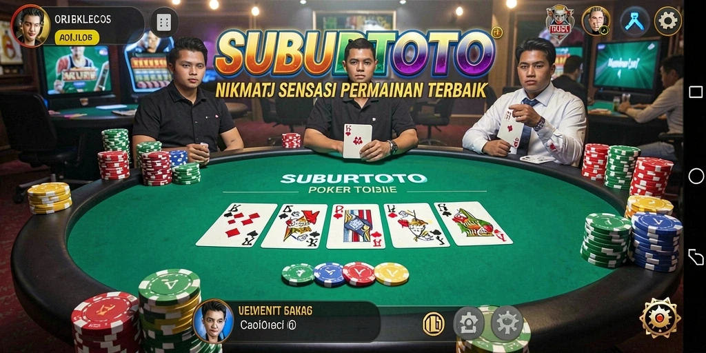 Tampilan permainan Poker seru di SUBURTOTO dengan grafis menawan.