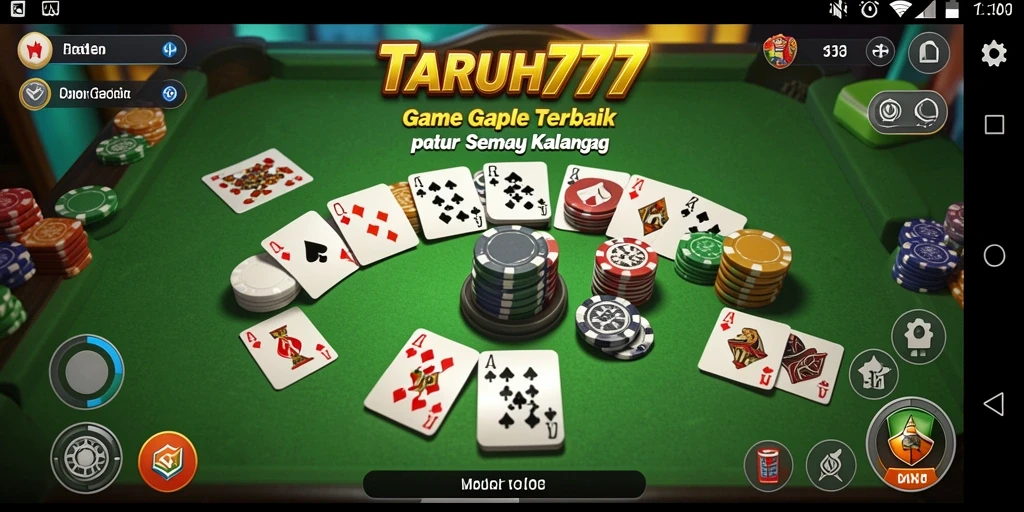Screenshot TARUH777 menampilkan gameplay Gaple yang seru dan kompetitif.