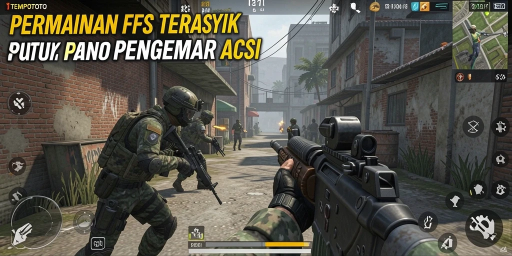 Gameplay seru di TEMPOTOTO dengan aksi tembak-menembak yang mendebarkan.