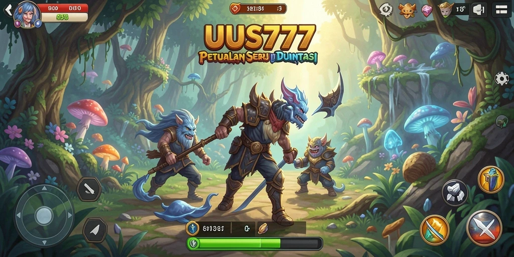 Tampilan gameplay seru UUS777 dengan lingkungan fantastis.
