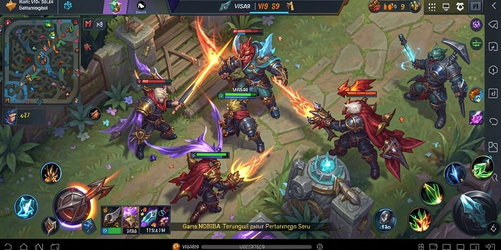 Tampilan action seru dalam permainan MOBA VISA89.