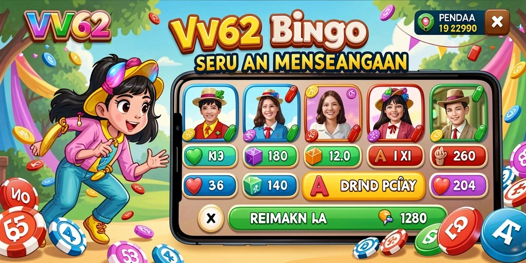 Tampilan gameplay Bingo yang mengasyikkan di VV62.