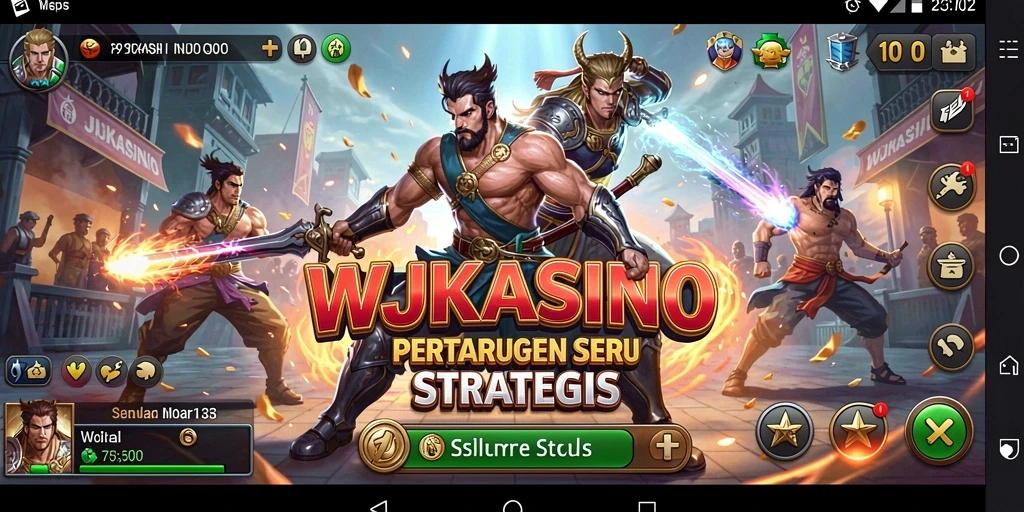 Gameplay pertarungan seru dalam WJKASINO dengan karakter yang unik.